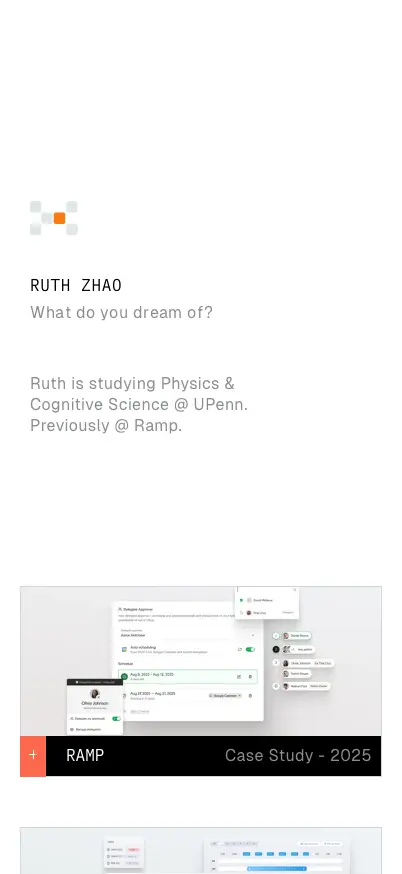 Ruth Zhao mobile screenshot