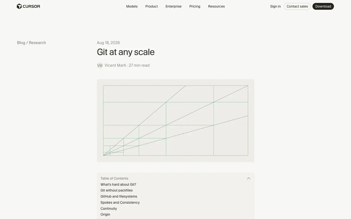 Preview of Git at any scale · Cursor
