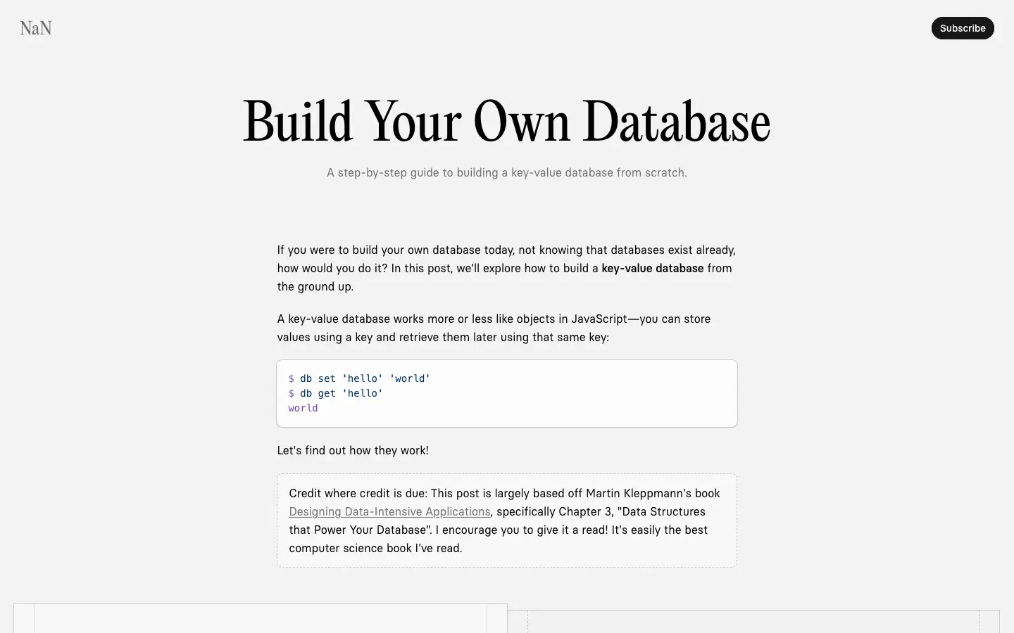 Preview of Build Your Own Database