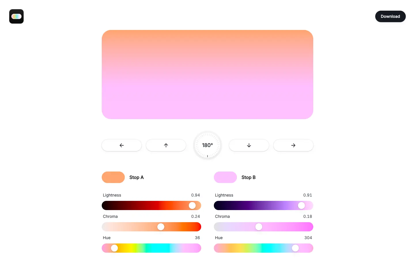 OKLCH Gradient Generator desktop screenshot