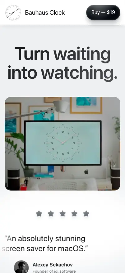 Bauhaus Clock mobile screenshot