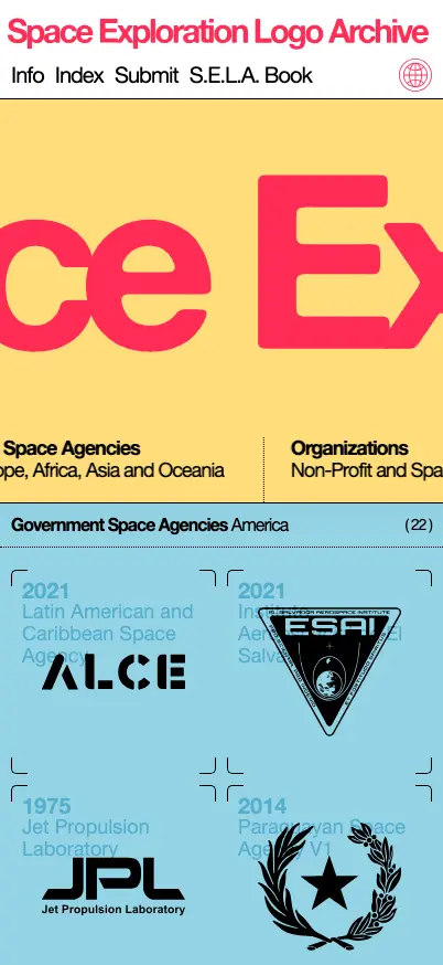 Space Exploration Logo Archive mobile screenshot