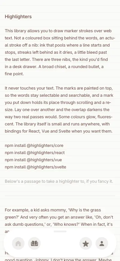 Highlighters mobile screenshot