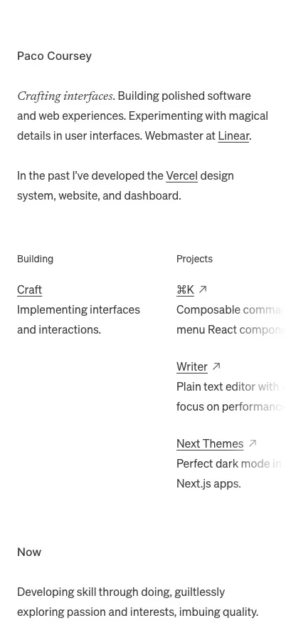 Paco Coursey mobile screenshot