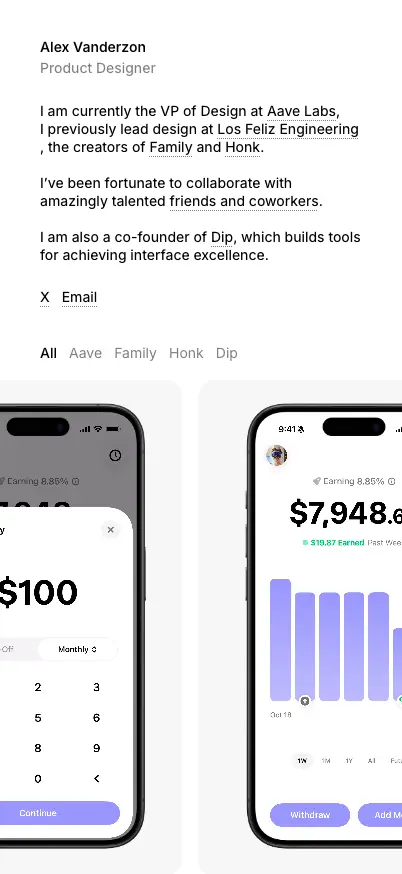 Alex Vanderzon mobile screenshot