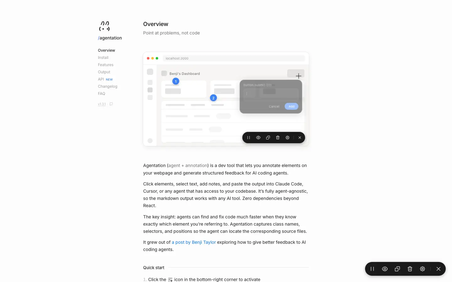 Agentation desktop screenshot