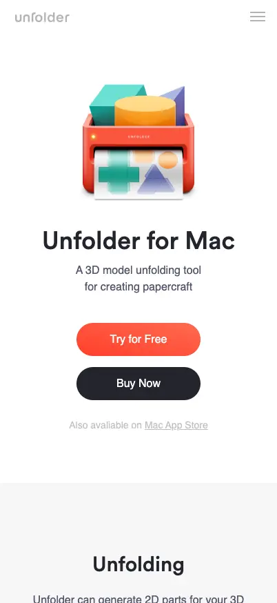 Unfolder mobile screenshot