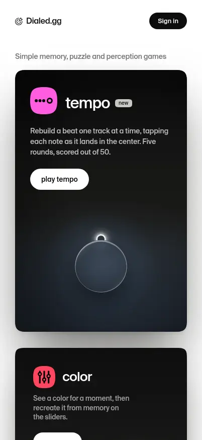 Dialed.gg: Free Memory Games mobile screenshot